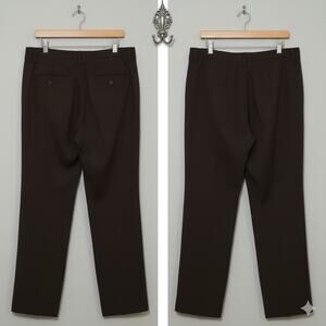 Talbots · 16W · Dress Stretch Wide-Leg Trousers · Brown · Side-Zip Slacks